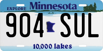 MN license plate 904SUL