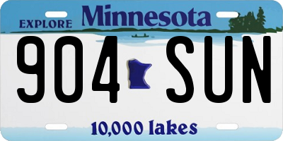 MN license plate 904SUN