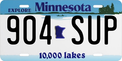 MN license plate 904SUP