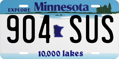 MN license plate 904SUS