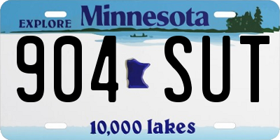 MN license plate 904SUT