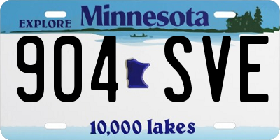 MN license plate 904SVE