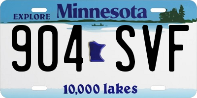 MN license plate 904SVF