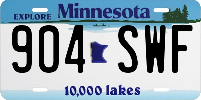 MN license plate 904SWF