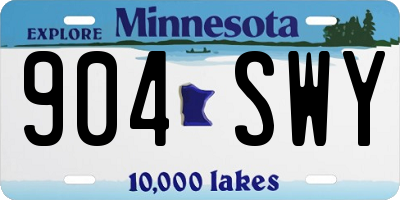 MN license plate 904SWY