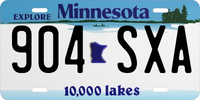 MN license plate 904SXA