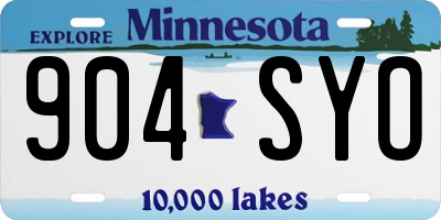 MN license plate 904SYO