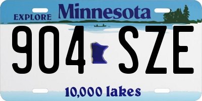 MN license plate 904SZE