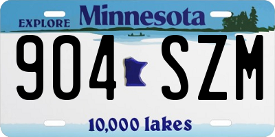 MN license plate 904SZM