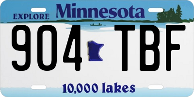 MN license plate 904TBF