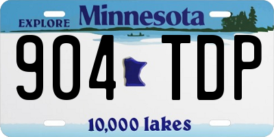MN license plate 904TDP
