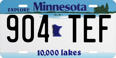 MN license plate 904TEF