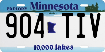 MN license plate 904TIV