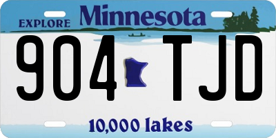 MN license plate 904TJD