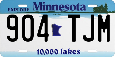 MN license plate 904TJM