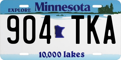 MN license plate 904TKA