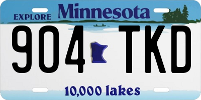 MN license plate 904TKD