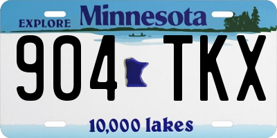 MN license plate 904TKX