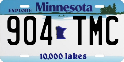 MN license plate 904TMC