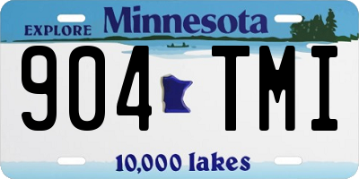 MN license plate 904TMI