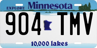 MN license plate 904TMV