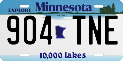 MN license plate 904TNE