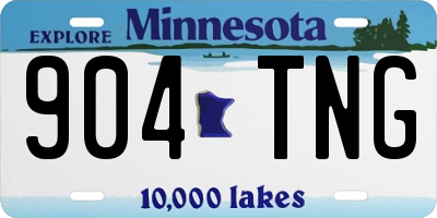 MN license plate 904TNG