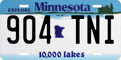 MN license plate 904TNI