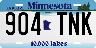MN license plate 904TNK