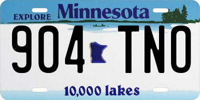MN license plate 904TNO