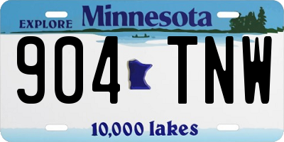 MN license plate 904TNW