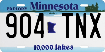 MN license plate 904TNX