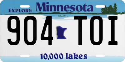 MN license plate 904TOI