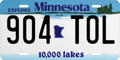 MN license plate 904TOL