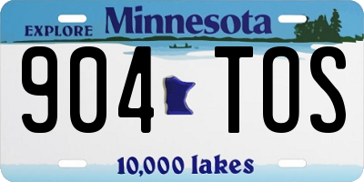 MN license plate 904TOS