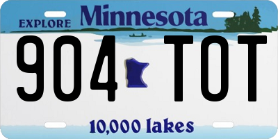 MN license plate 904TOT