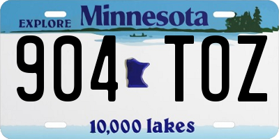MN license plate 904TOZ