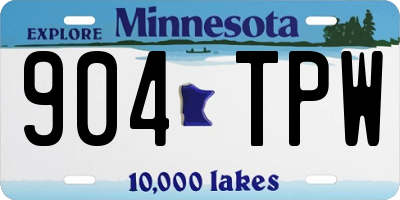 MN license plate 904TPW