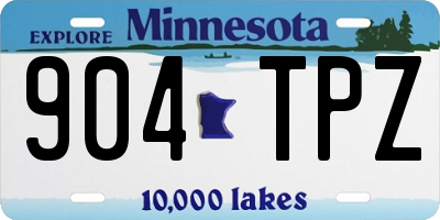 MN license plate 904TPZ