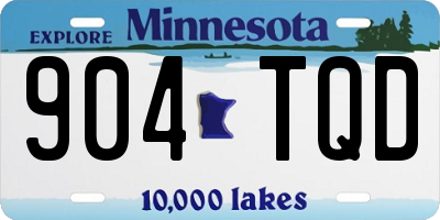 MN license plate 904TQD
