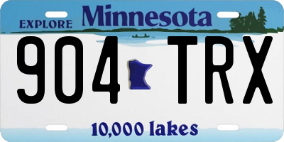 MN license plate 904TRX