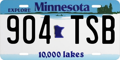 MN license plate 904TSB