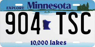 MN license plate 904TSC