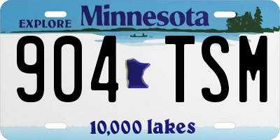 MN license plate 904TSM