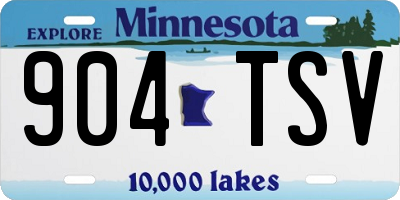 MN license plate 904TSV