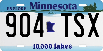MN license plate 904TSX