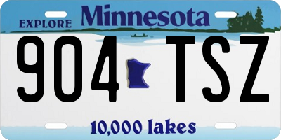 MN license plate 904TSZ