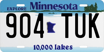 MN license plate 904TUK