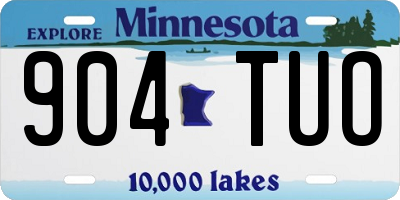 MN license plate 904TUO