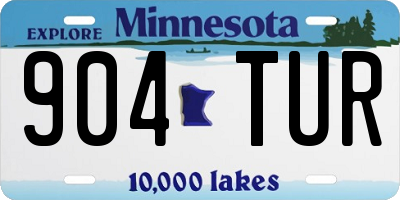 MN license plate 904TUR